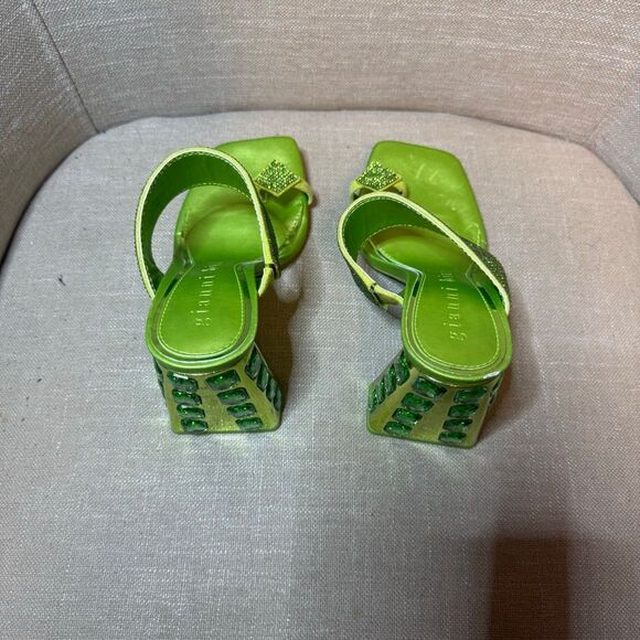 Gianni Bini Lime Green Embellished Heels - Picture 3 of 7